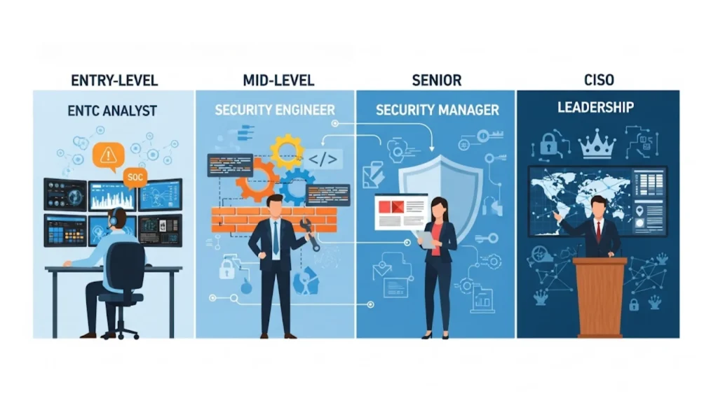 Cybersecurity Job Roles: From SOC Analyst to CISO